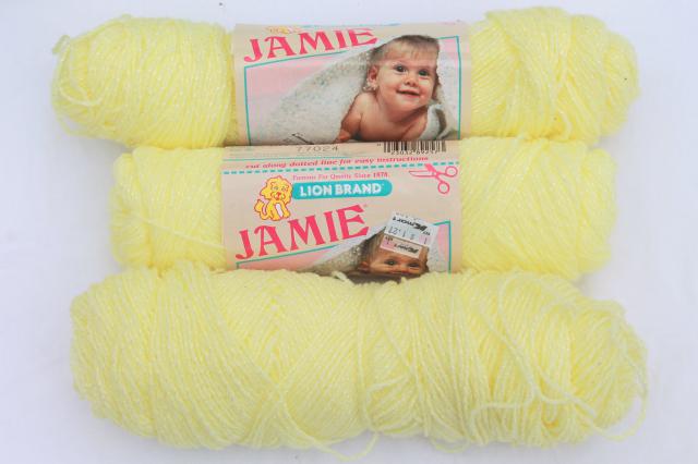 lot of Jamie vintage acrylic yarn, large lot assorted baby pastel colors 