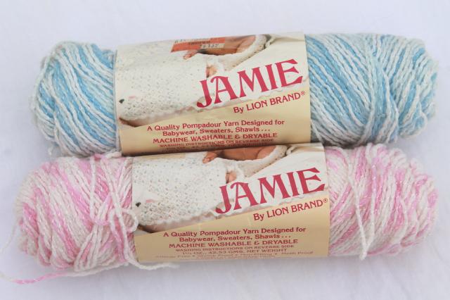 lot of Jamie vintage acrylic yarn, large lot assorted baby pastel colors 