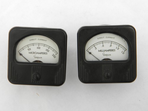 Lot of deco vintage Simpson bakelite electrical panel meters