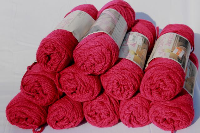 lot of vintage acrylic yarn, Caron Simply Soft, Caron Sport weight yarn for knitting / crochet