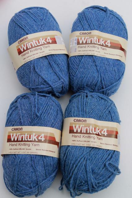 lot of vintage acrylic yarn, Caron Wintuk 4 sport weight yarn for knitting / crochet