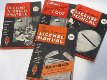 Lot of vintage ARRL amateur radio license manual morse code etc