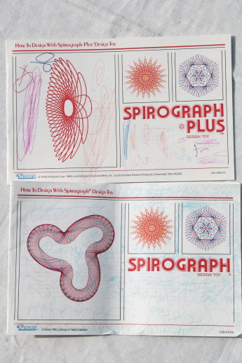 Lot of vintage Spirograph pieces & parts, incomplete Spirograph sets