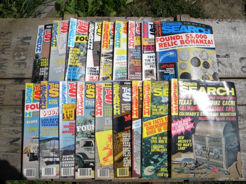 Lot old 1970s back issues Treasure Search magazines, full years.