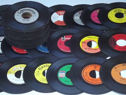 Lot retro 60s 45s jukebox vintage w/mod pop art graphics record labels