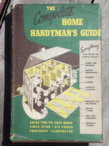 Lot vintage home handyman and house building / repair books, dated 1950