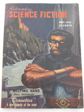 May 1950 Astounding Science Fiction magazine, 1st appearance of Hubbard's Dianetics