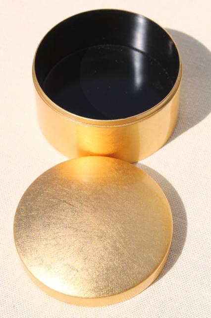 metallic gold lacquer ware coasters set in box, antique gold brushed finish