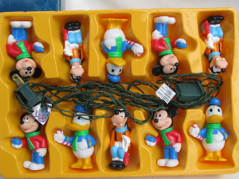 Mickey Mouse, Donald Duck, Goofy figural character Christmas lights