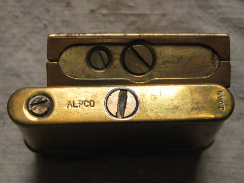Mid century cigarette lighters Alpco, vintage Japan, lot of 2