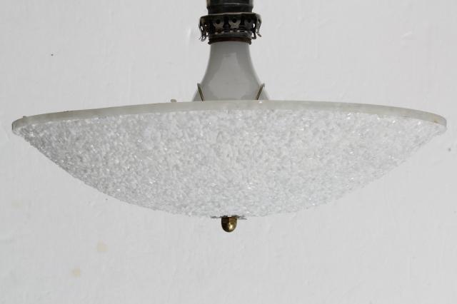 mid-century mod vintage popcorn plastic clip on lamp shade for single bulb ceiling light fixture
