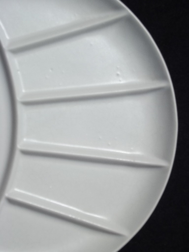 Mid-century mod vintage  pottery fondue plates, retro  matte white color