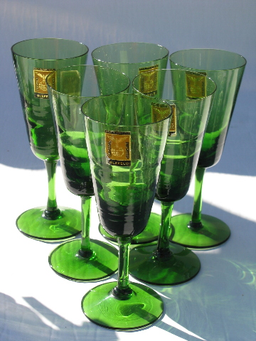 Mid-century mod wine set glass decanter & glasses italy