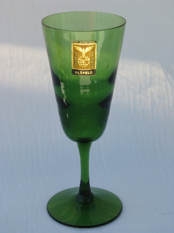 Mid-century mod wine set glass decanter & glasses italy