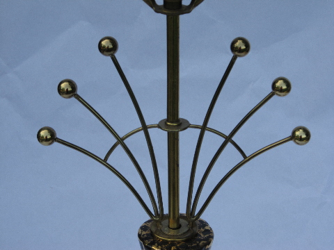 Mid-century modern 50s atomic rays vintage lamp, retro black/gold