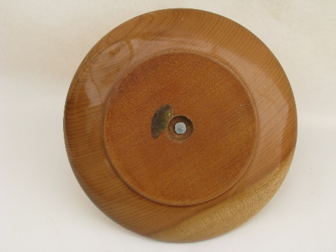 Mid-century modern blond myrtle wood bowl & tidbit tray cover