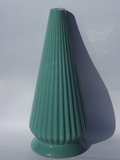 Mid-century modern lamp base,  vintage ceramic lamp body w/ aqua fins!