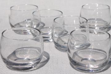 mid-century modern roly poly bubble glasses, vintage barware for home bar