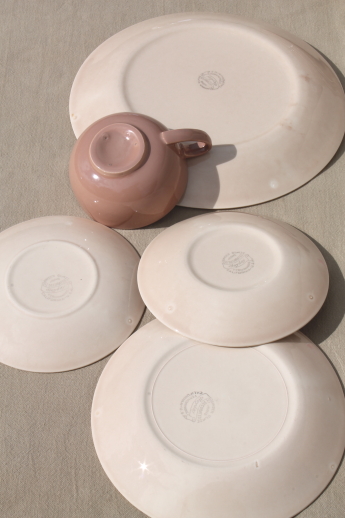 Mid-century modern vintage dinnerware set, 50s Vernonware Heyday California pottery dishes