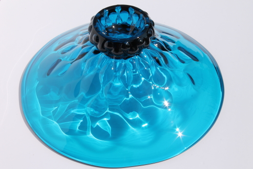 Mid-century vintage aqua blue glass bowl, bluenique color Viking art glass