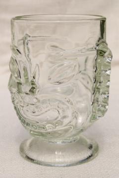 mid-century vintage glass tiki bar mug, giant tropical drink cup or flower vase