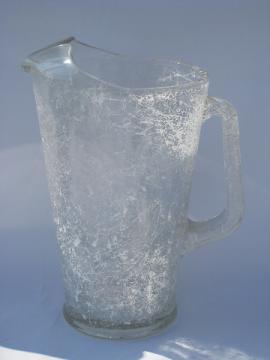 Mid-century vintage mod string pattern glass pitcher