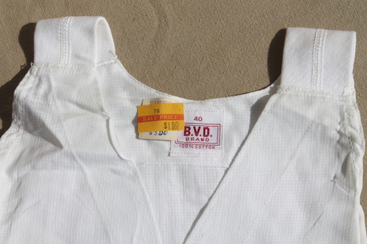New old stock vintage men's summer weight short union suits BVD underwear one piece