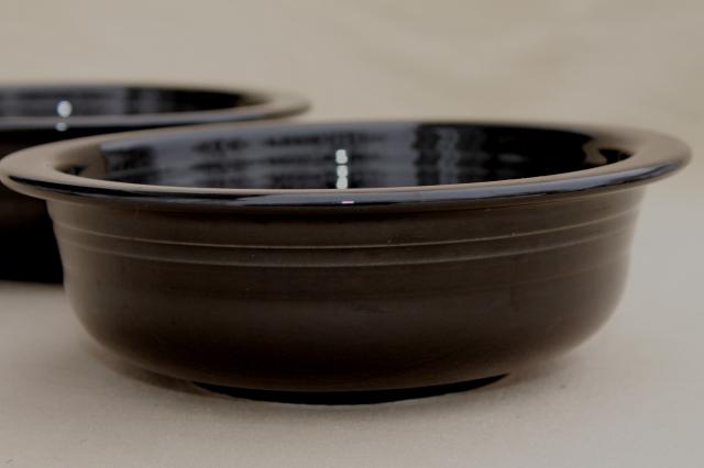 newer or vintage black Fiesta ware Homer Laughlin pottery serving bowls & platter