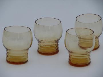 Old amber glass schnapps / shot glasses, vintage Germany or Bavaria?
