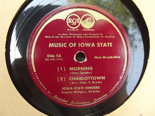 Old Iowa State College varsity football/basketball fight songs records