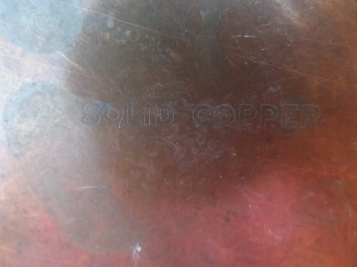 Old solid copper bowl shape ashtray, vintage West Bend WB mark