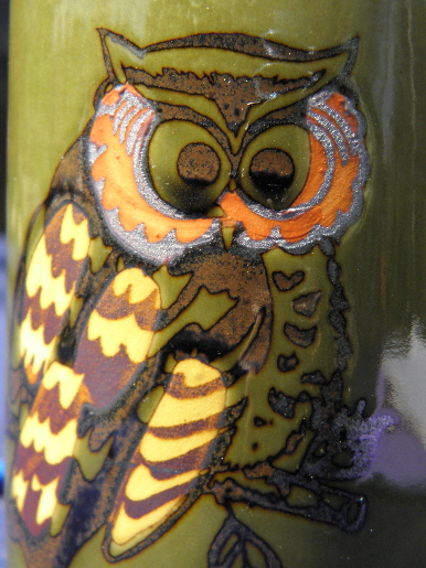OMC Japan owls retro vintage ceramic owl coffee cups, set of 4 mugs