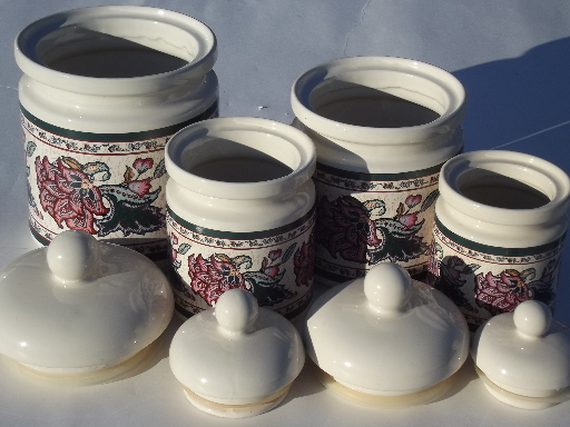 Paisley Garden kitchen canisters set, Preferred Stock ceramic