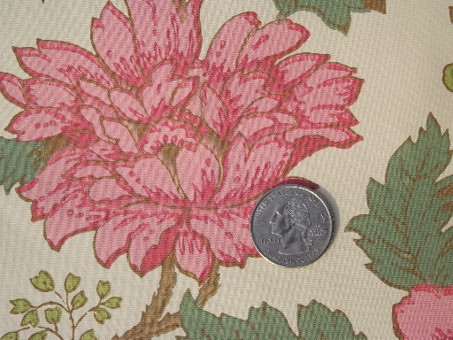 Pink Chinese peony floral wallpaper, vintage chinoiserie print paper