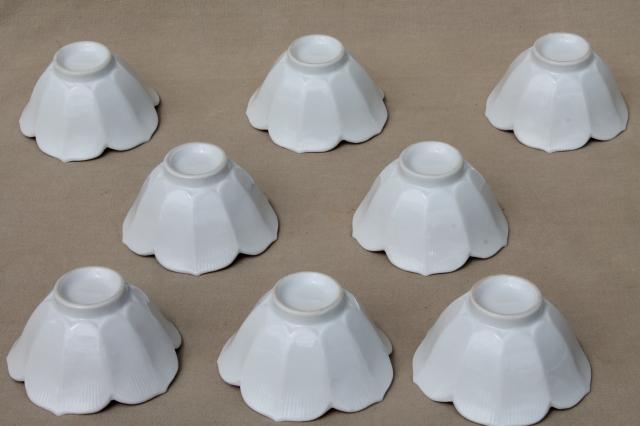 pure white porcelain rice bowls, set of 8 lotus flower bowls noodle dishes