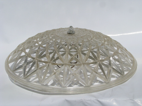 Retro 1950's vintage plastic clip-on lamp shade for ceiling light fixture