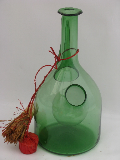 Retro 60s 70s vintage hand-blown Italian glass wine cooler bottle decanter