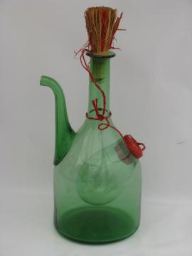 Retro 60s 70s vintage hand-blown Italian glass wine cooler bottle decanter