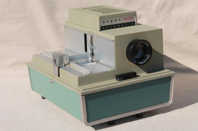 retro Argus 500 automatic slide projector, mid-century vintage projector for 35mm slides