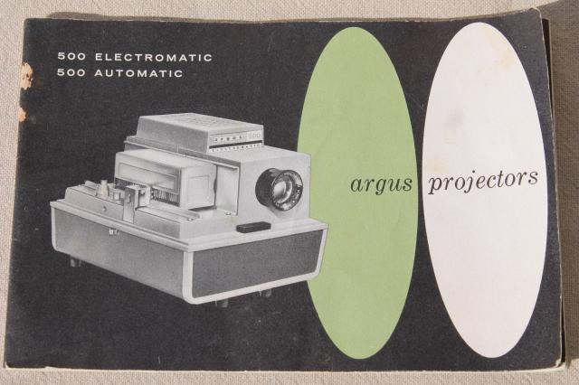 retro Argus 500 automatic slide projector, mid-century vintage projector for 35mm slides