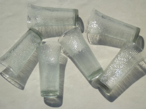 Retro crystal ice textured glass drinking glasses, tall  cooler / iced teas