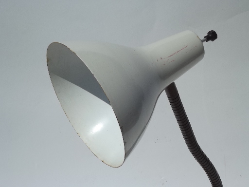 Retro goose neck desk lamp or wall sconce, mod shade, 1960s vintage