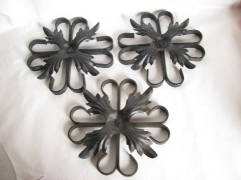 Retro gothic vintage black iron flower / key wall hangings for spanish castle!