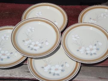 Retro Hearthside Japan Watercolors stoneware, lot of six dinner plates
