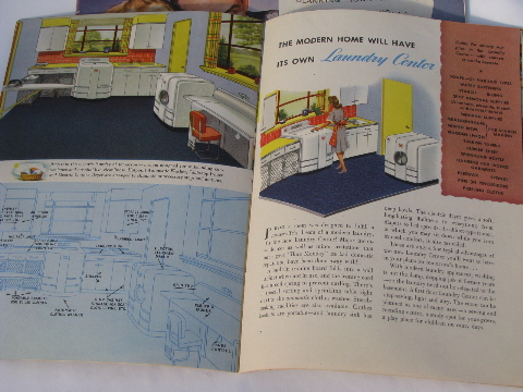 Retro kitchens, vintage 1940s kitchen design book appliance catalogs