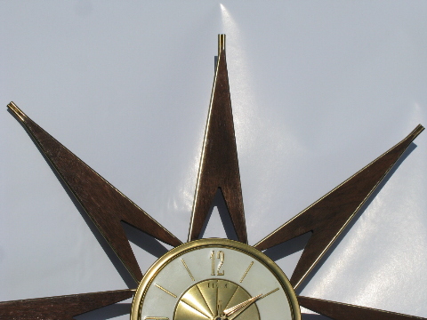 Retro mod starburst wall clock danish modern vintage Elgin