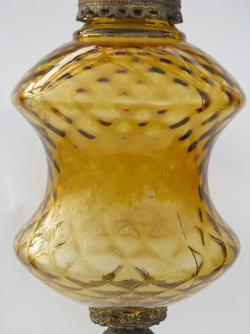 Retro vintage curvy swag lamp, groovy 60s amber glass hanging light