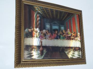 Retro vintage lenticular 'art print' op-art picture, The Last Supper