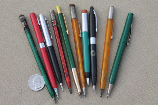 Retro vintage mechanical pencils, lot of mechanical pencils Faber-Castell, Scripto