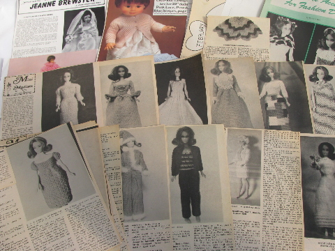 Retro vintage needlework patterns, sewing / crochet dolls & doll clothes
